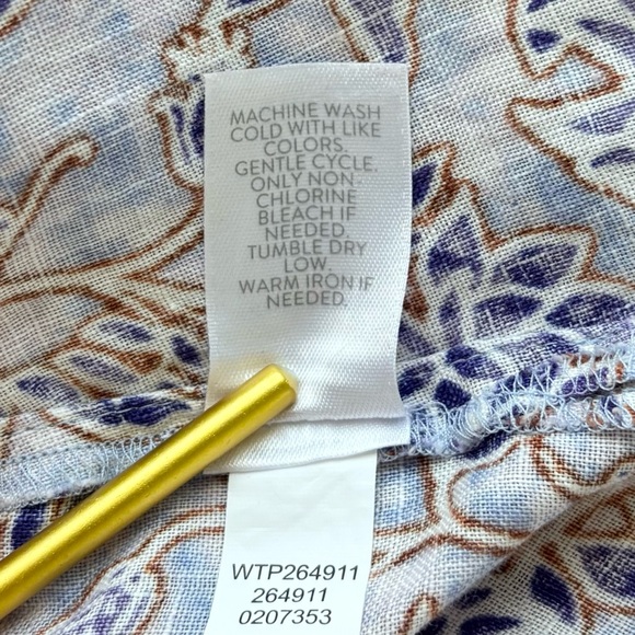 J. Jill Love Linen Floral Blouse XL Boho - Picture 6 of 8